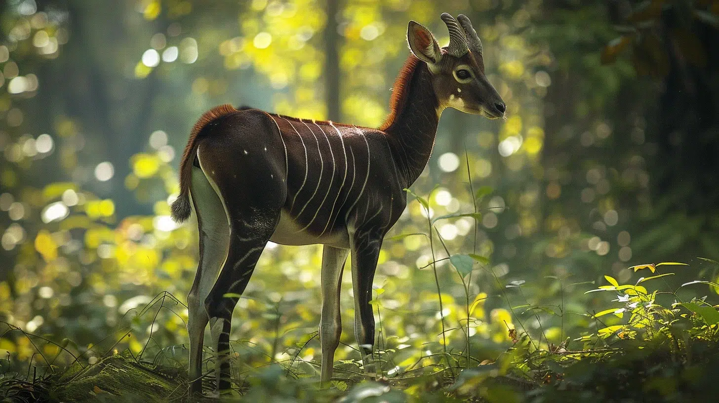 Zoom l’Okapi mystérieux Okapia johnstoni forêt iturienne